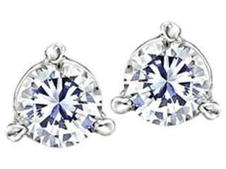 CJ Diamond 10K White Gold  Screwback Stud Earrings 0.25 CTW - White