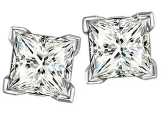 CJ Diamond 14K Square Stud Earrings 0.25 CTW. - White