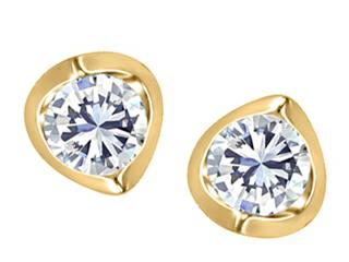 CJ Diamond 10K Stud Earrings 0.10 CTW. - Gold